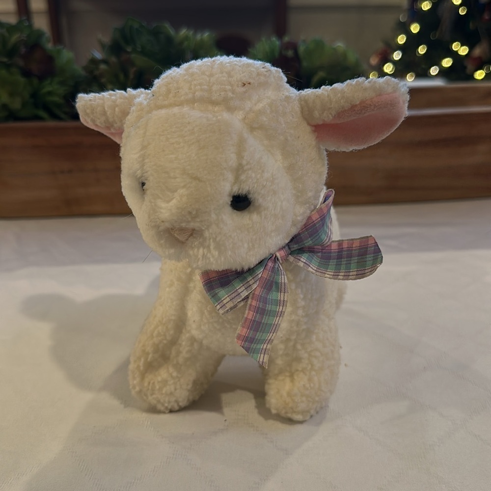 Vintage Eden Toys 7.5” Musical‎ Wind Up Sheep Lamb Stuffed Plush Toy